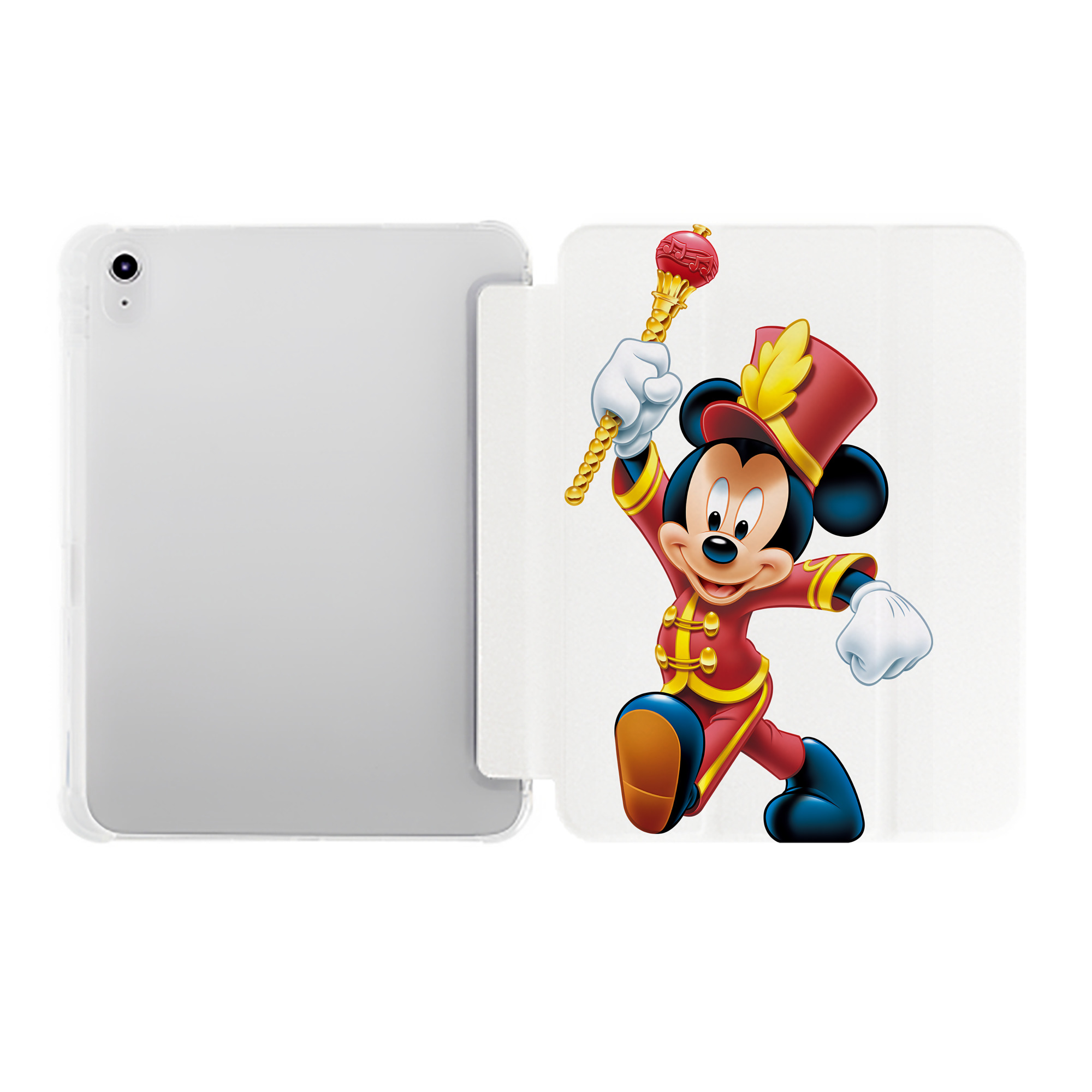 （画像用） ミッキーマウス Mickey Mouse IPad ケース ペン収納付き 三つ折りスタンド PUレザー×シリコン 対応機種9.5/10.5/10.9インチ